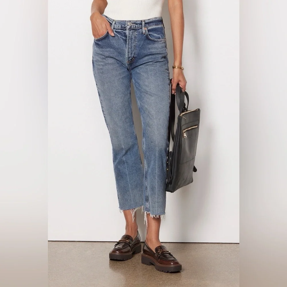 Citizens of Humanity Cropped Isola Raw Hem Premium Vintage Jeans-Size 27 - Picture 1 of 14